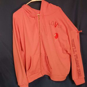 Pink Stephen King's IT zipper Hoodie XL